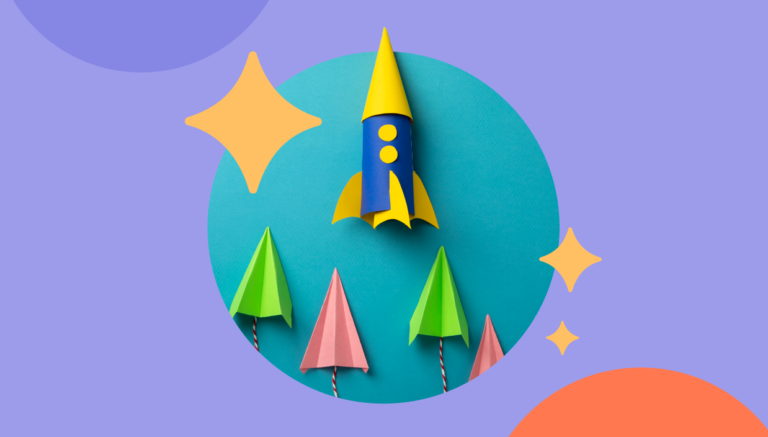 Ilustração de foguete representando a gestão humanizada nas empresas