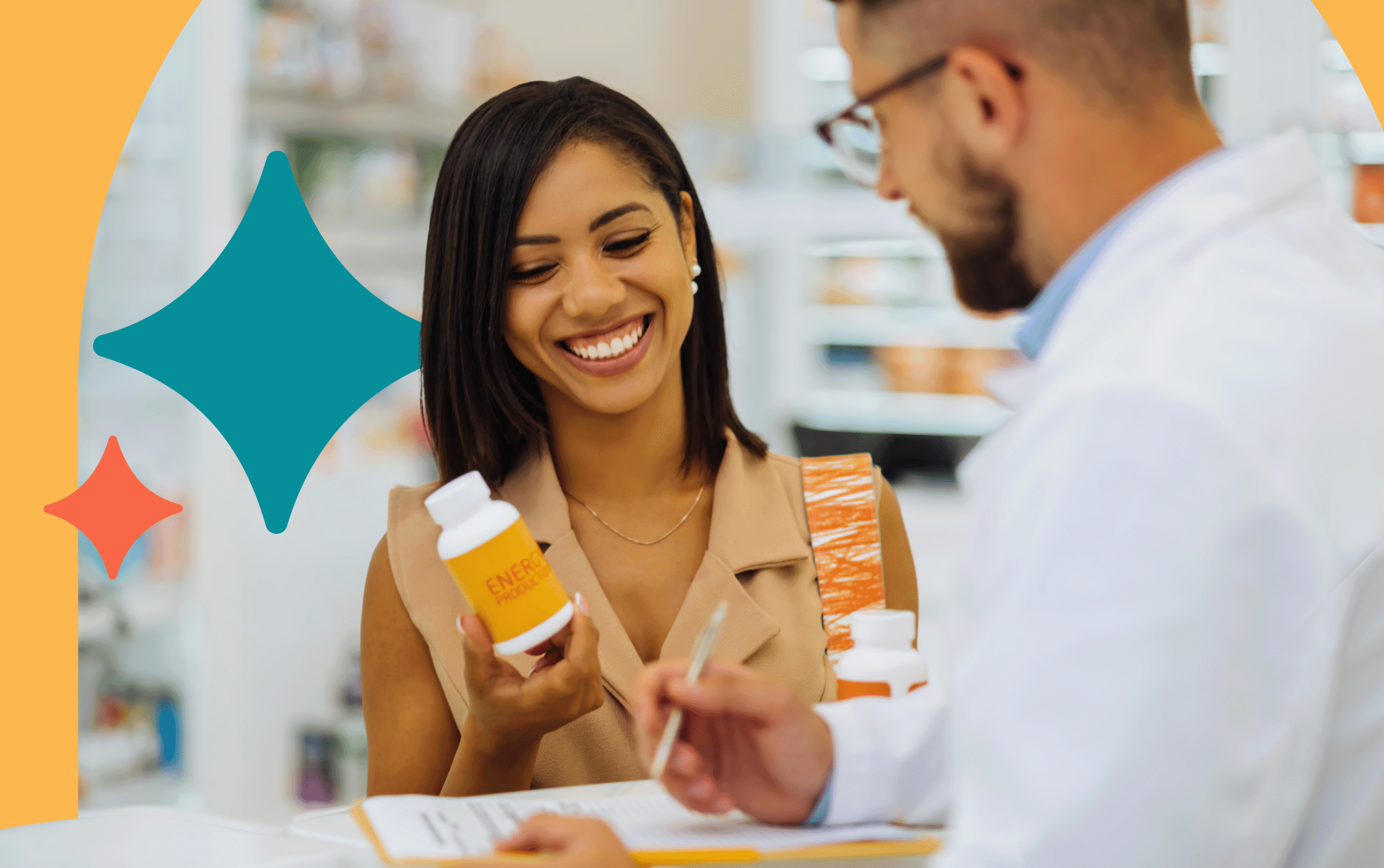 Mulher fazendo compras na farmácia ilustrando o reajuste dos medicamentos em 2026