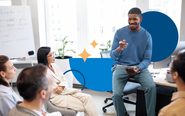 Liderança e Recursos Humanos reunidos analisando indicadores de saúde mental e prevenção da síndrome de burnout no trabalho.