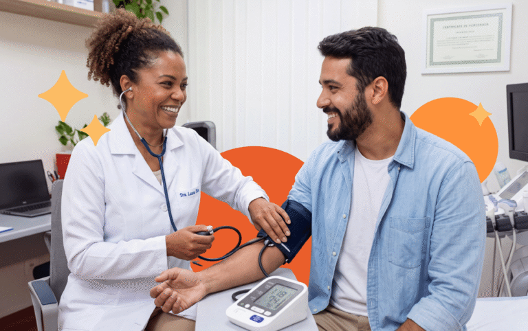 Prato colorido e saudável com fibras e vegetais para equilibrar as taxas de glicose e colesterol no sangue.